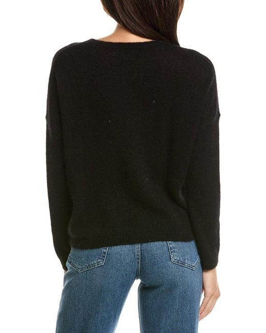 Brodie Cashmere Black Estelle Sparkle Crewneck Cashmere Sweater