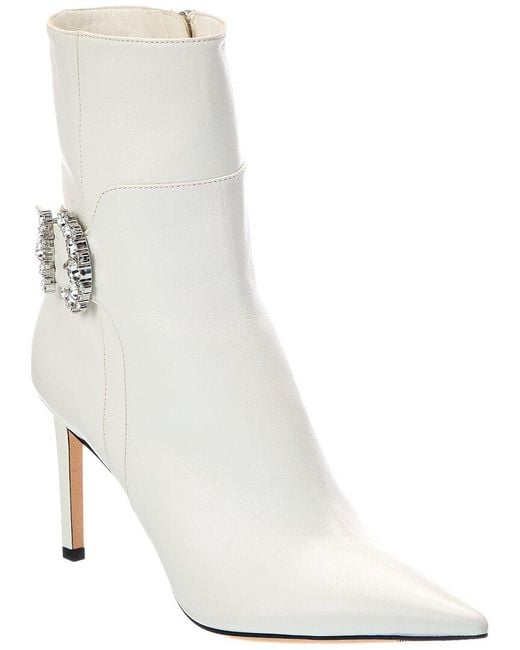 Jimmy Choo White Cheri Ab 85 Leather Bootie