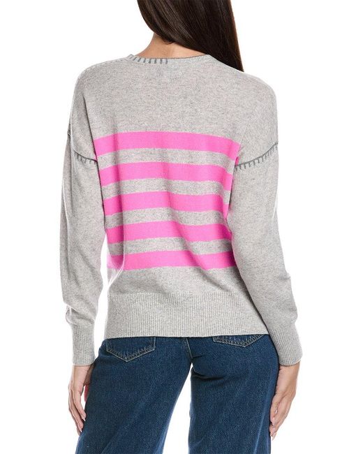Isla Pink Whip Stitch Cashmere Sweater