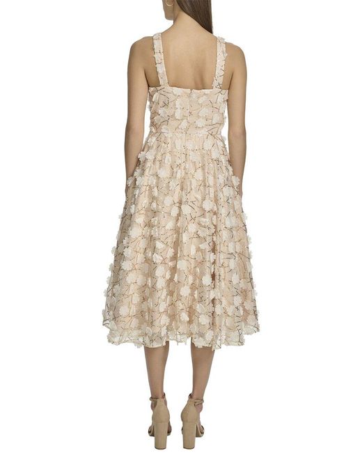 Eliza J Natural Floral Sequin Midi Dress