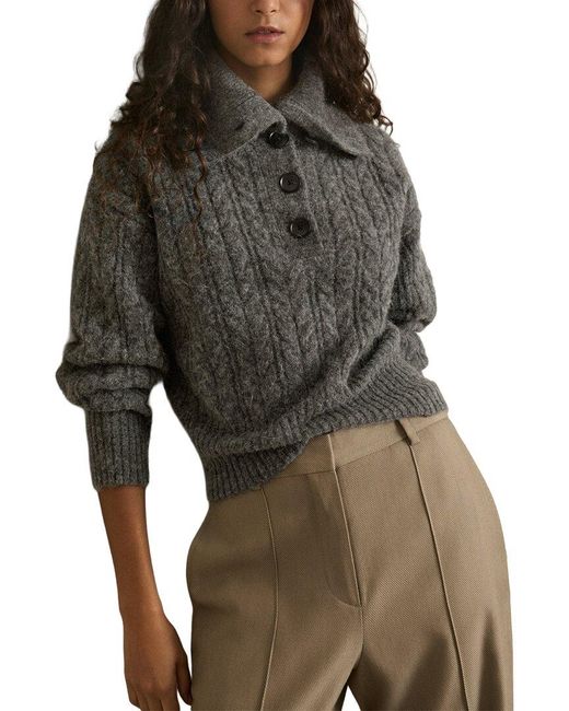Reiss Pink Etta Knit Mohair-Blend Jumper