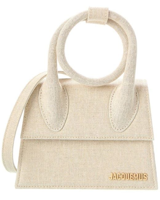 Jacquemus Natural Le Chiquito Noeud Canvas Shoulder Bag