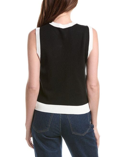Ellen Tracy Blue Button Front Vest