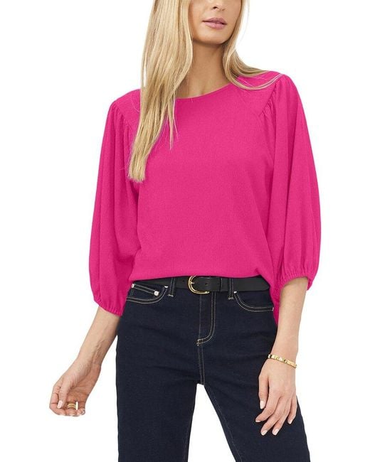 Vince Camuto Pink Puff Sleeve Top