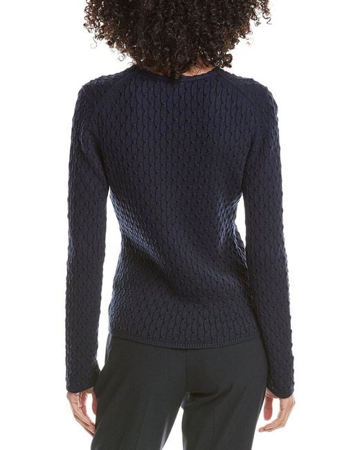 Theory Blue Textured Pullover Sweater