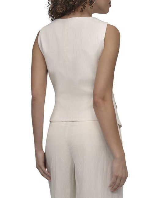 DKNY Natural Weathered Twill Vest Top