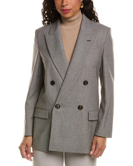 Brunello Cucinelli Gray Wool-Blend Blazer