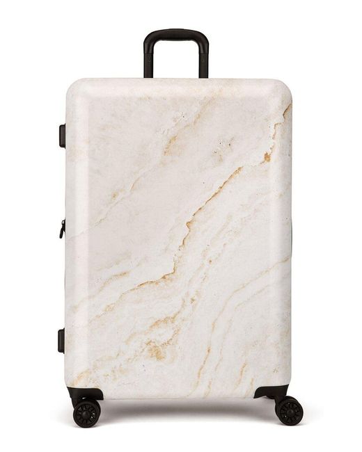 CALPAK White Marble 28" Checked Expandable Luggage