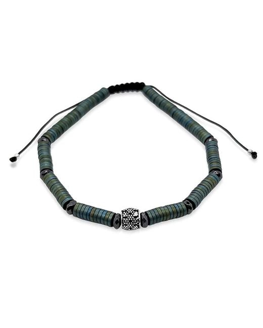 Meira T Black Hematite Macrame Bracelet for men