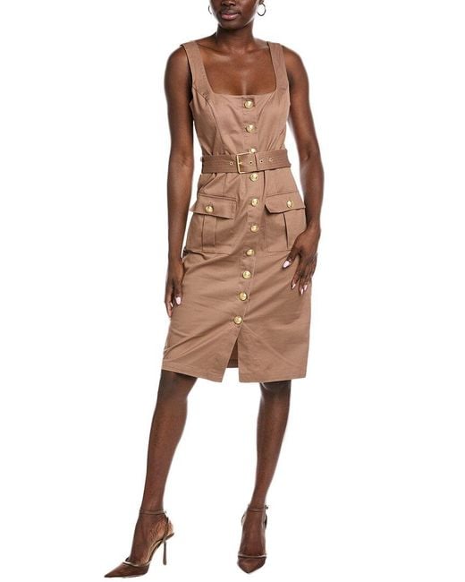 L'Agence Tank Midi Dress in Brown | Lyst