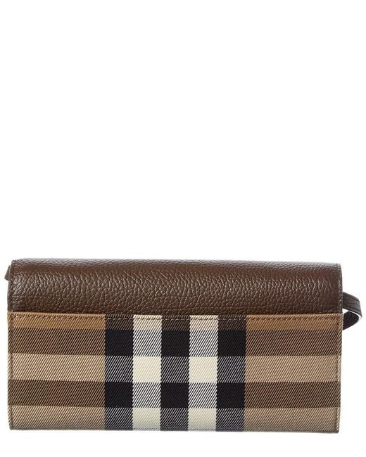 Burberry Brown Check Canvas & Leather Crossbody