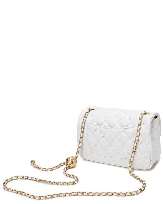 Tiffany & Fred Paris White Quilted Leather Crossbody