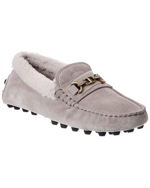 Tod's Gray Suede Loafer