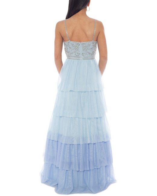 Jump Apparel Blue Embellished Maxi Dress