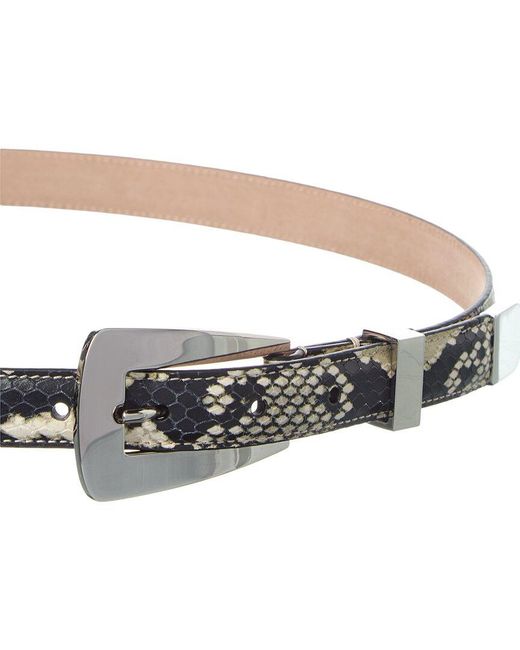 Khaite White Lucca Snake-Embossed Leather Belt