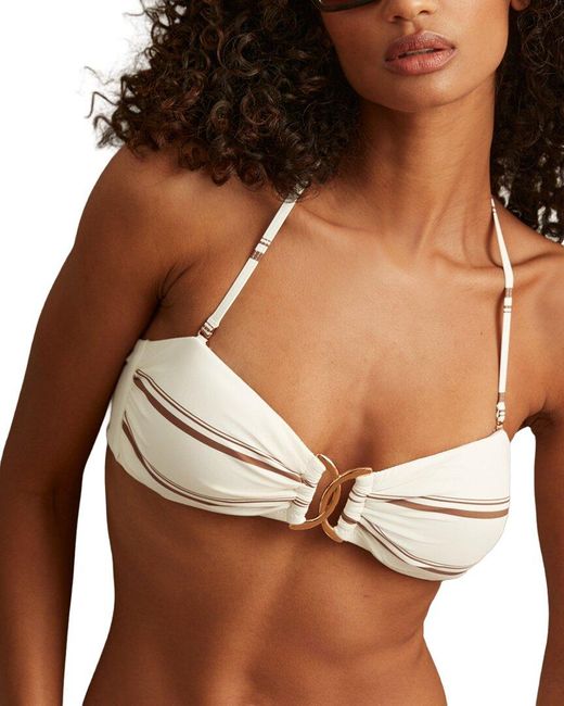 Reiss Brown Johanna Metal Trim Stripe Bandeau
