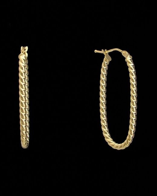 Italian Gold Black 18K Twisted Hoops