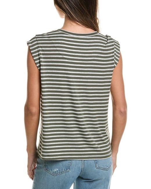 Cabi Green Cap Sleeve Henley