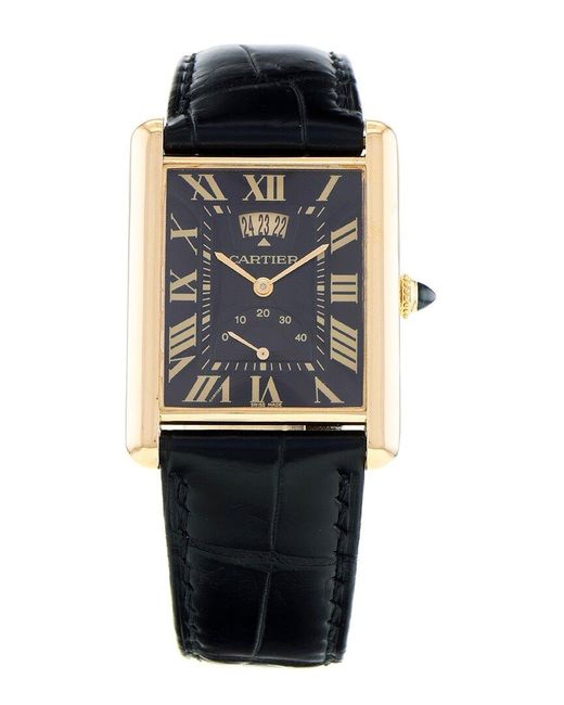 Cartier Black Tank Louis Watch Circa 2010S (Authentic Pre-Owned)