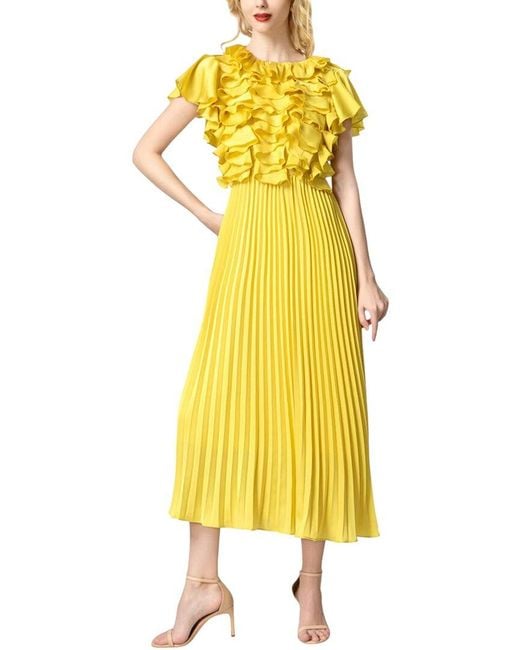 BURRYCO Yellow Brc By Midi Dress