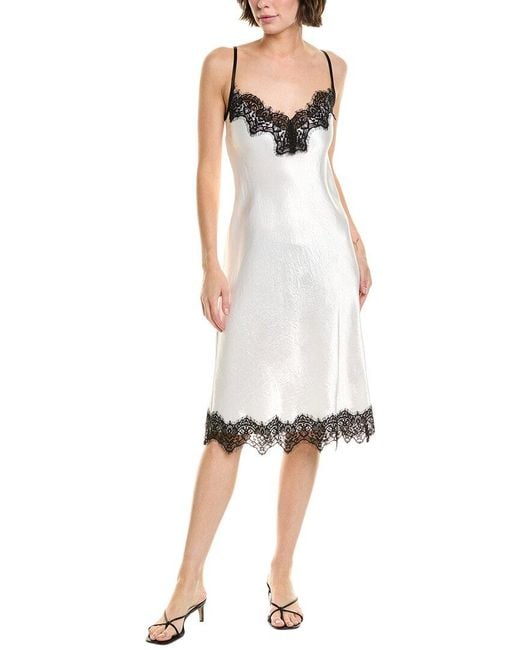Enza Costa White Hammered Satin Slip Dress