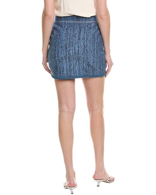 MILLY Blue Soleil Pinstripe Knit Mini Skirt