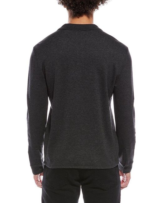 Vince Black Heathered Double Face Polo Shirt for men