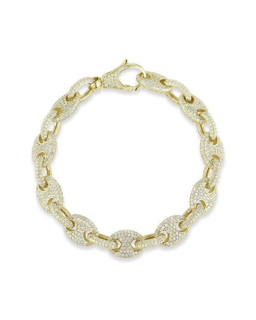 Chloe and Madison Metallic 14k Over Silver Cz Chunky Bracelet