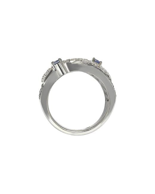 Suzy Levian Gray Silver 1.62 Ct. Tw. Sapphire Ring