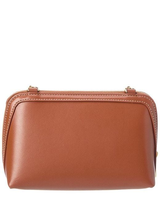 Céline Brown Logo Leather Crossbody