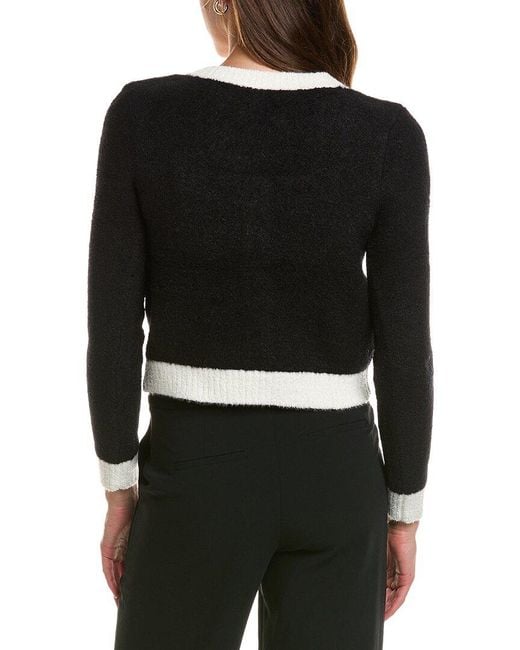 L'Agence Black Monette Square Neck Cardigan