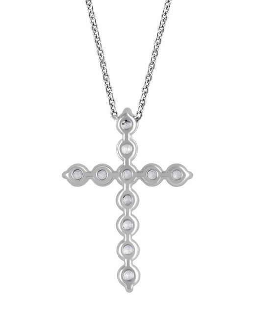 Lab Grown Diamonds Metallic 14K 1.00 Ct. Tw. Lab Grown Diamond Cross Pendant
