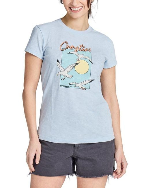 Life Is Good. Blue Slub Slim Fit Tee
