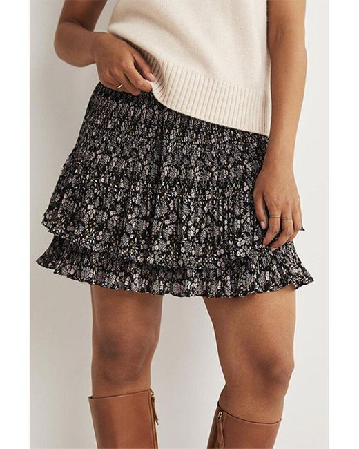 Boden Brown Plisse Mini Skirt