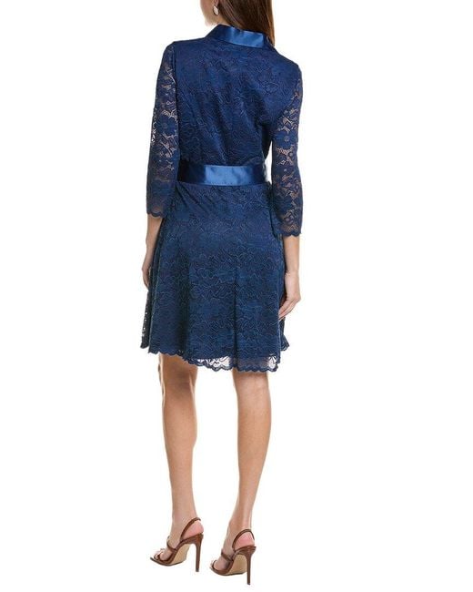 Rene Ruiz Blue Lace Shirtdress