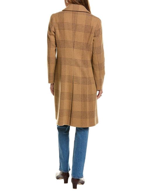 Cinzia Rocca Blue Long Wool-Blend Trench Coat