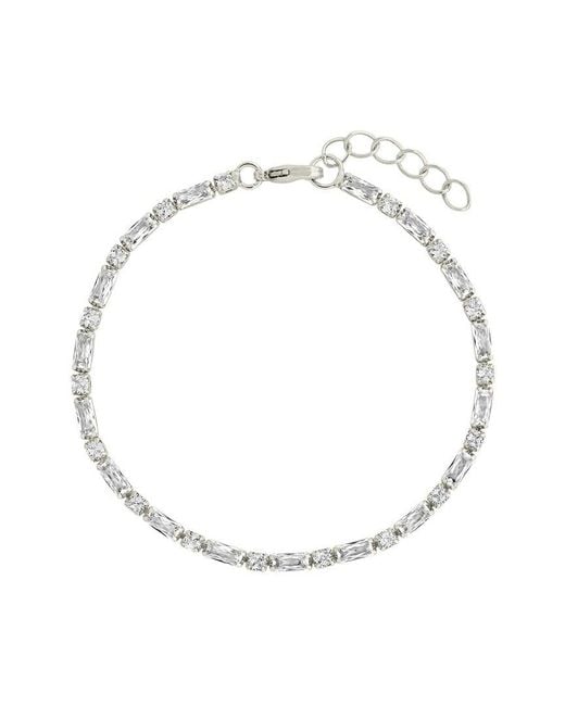 Sterling Forever White Cz Georgia Tennis Bracelet
