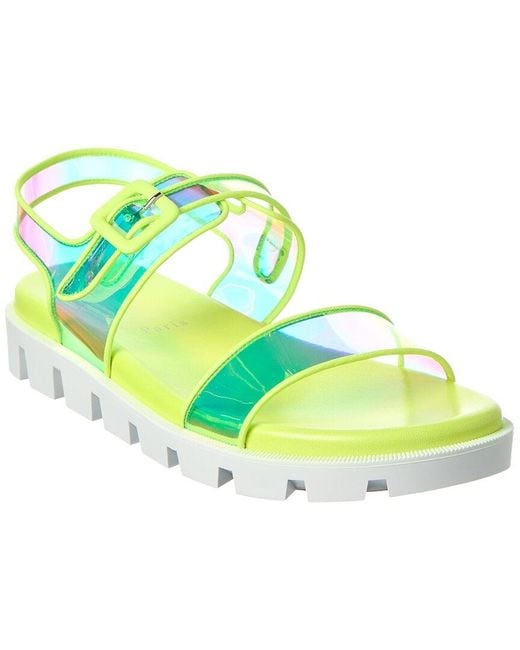 Christian Louboutin Green Duniss Cool Vinyl & Leather Sandal