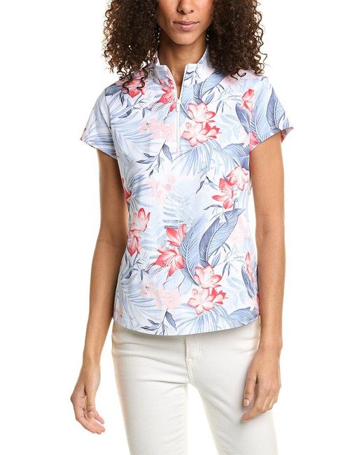 Tommy Bahama White Aubrey Delicate Flora Mock Top