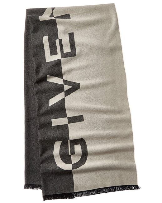 Givenchy Gray G Monogram Silk-Blend Scarf