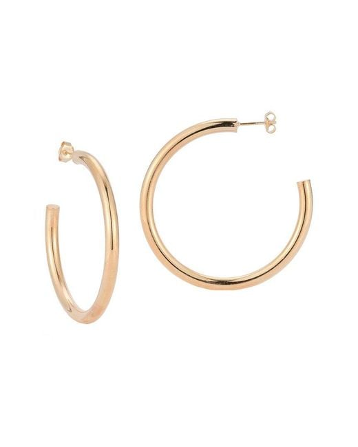 Glaze Jewelry White 14k Rose Gold Vermeil Thick Hoops