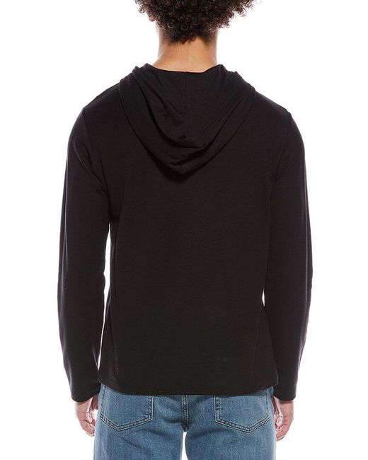 Vince Black Pique Hoodie for men