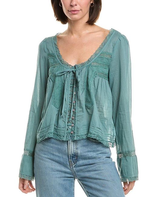 Free People Blue Forevermore Top