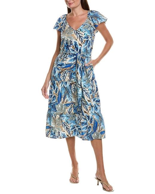 Tommy Bahama Blue Frond Grove Midi Dress