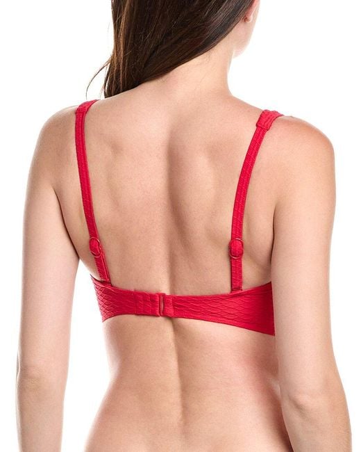 Sea Level Red Honeycomb Cross Front Multifit Bikini Top