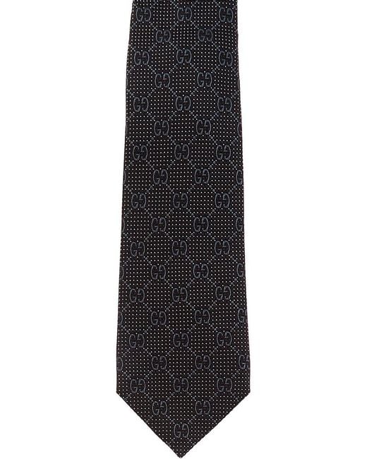 Gucci Blue Navy GG Silk Tie for men