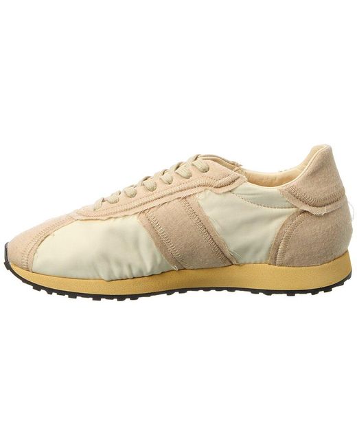 The Row White Mica Cashmere & Nylon Sneaker