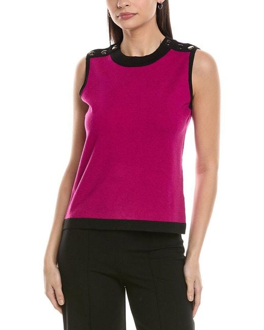 Karl Lagerfeld Purple Combo Knit Top