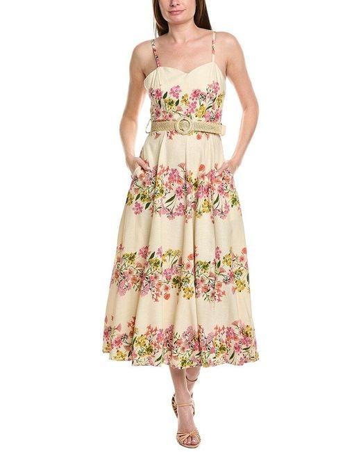 Taylor Natural Sleeveless Linen-Blend Maxi Dress