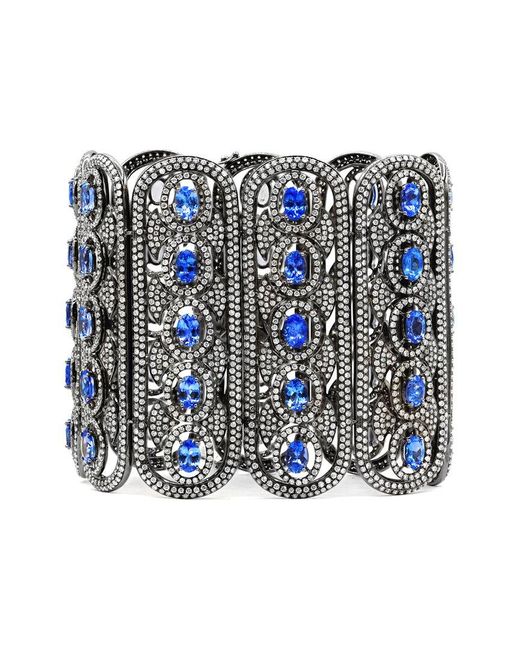 Diana M Blue Fine Jewelry 18K 43.49 Ct. Tw. Diamond & Tanzanites Bracelet